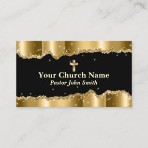 Ihr Kirchenname zerrissenes Gold Glitter Visitenkarte