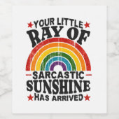 Ihr kleiner Ray aus sarkastischem Sonnenschein Weinetikett (Einzelnes Label)