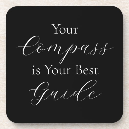 "Ihr Kompass ist Ihr bester Leitsatz" Getränkeuntersetzer (Vorderseite)