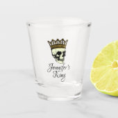 Ihr König Schädel mit Goldkrone Schnapsglas (Vorderseite)