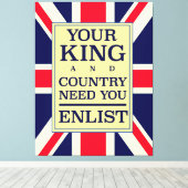 Ihr König und Ihr Land brauchen Sie, um sich anzum Leinwanddruck (Insitu (Holzboden))