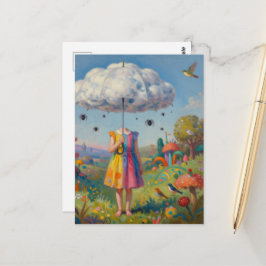 Ihr Kopf war in den Wolken Bunte Surrealistische K Postkarte