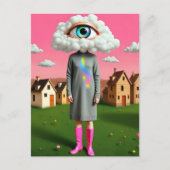 Ihr Kopf war in der Wolkendecke Postkarte (Vorderseite)