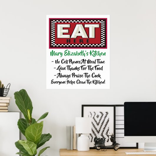 Ihr Küchenregelplakat Poster (Heimbüro)