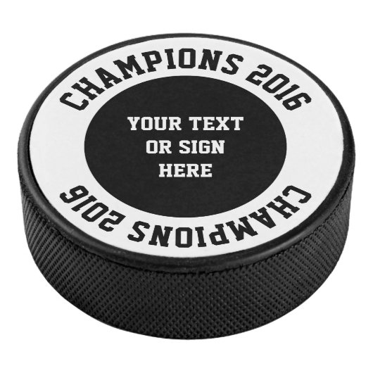 Ihr kurviger und solider Text oder Zeichen Eishockey Puck (3/4)