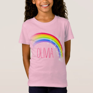 Ihr kurzer Name Regenbogenfarbenmädchen T-Shirt