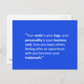 IHR LÄCHELN IST IHR LOGO MOTTO MOTIVIEREND QUOTEN  POSTKARTE (Vorne/Hinten)