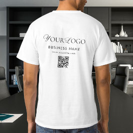 Ihr langes Unternehmen Logo QR Code Scan Text T-Shirt