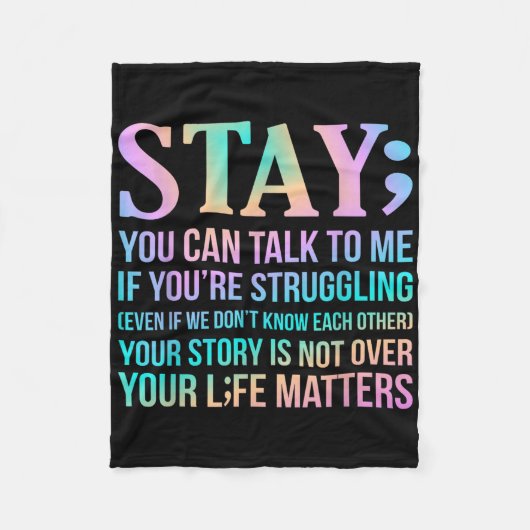 Ihr Leben ist glücklich Selbstmordbewusstsein Unte Fleecedecke (Vorderseite)