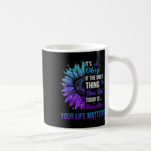 Ihr Leben ist Suizidprävention Bewusstsein Männer Kaffeetasse
