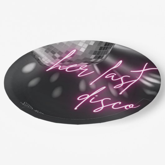 Ihr letzter Disco-Junggeselinnen-Abschied Napkins Pappteller (Schrägansicht)