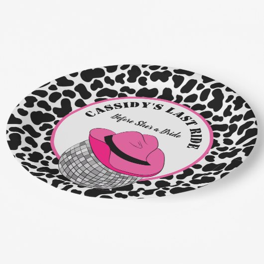 Ihr letzter Junggeselinnen-Abschied in der Disco C Pappteller (Schrägansicht)