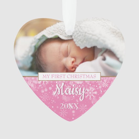 Ihr Lieblings-Baby-Foto - Erste Weihnachten Ornament (Vorderseite)