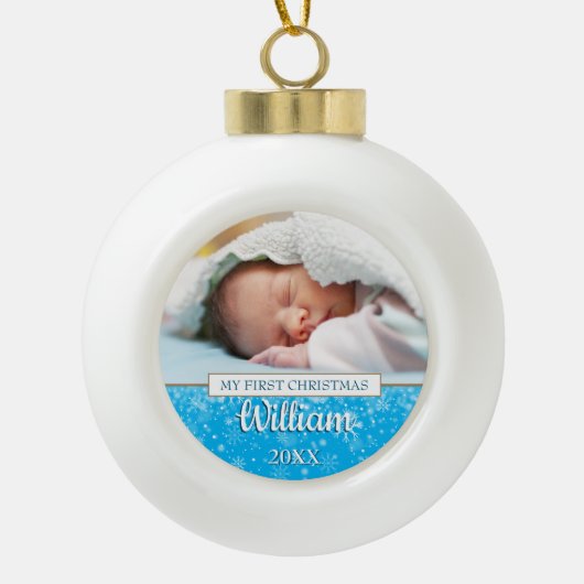 Ihr Lieblings-Baby-Foto Keramik Kugel-Ornament (Vorderseite)