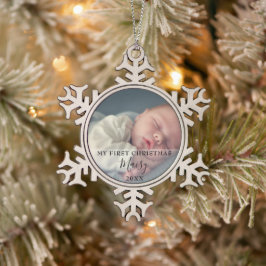Ihr Lieblings-Baby-Foto Schneeflocken Zinn-Ornament