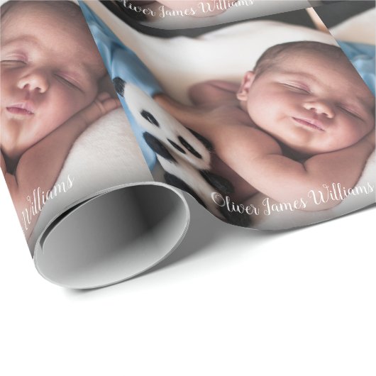 Ihr Lieblings-Baby-Foto-Skriptname Geschenkpapier (Rolleneckpunkt)