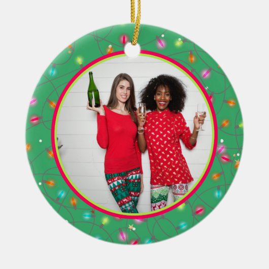 Ihr Lieblings-Foto Personalisierte Abbildung zwei Keramik Ornament (Vorne)