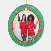 Ihr Lieblings-Foto Personalisierte Abbildung zwei Keramik Ornament (Links)