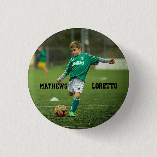 Ihr Lieblings-Fußball-Player-Name und Ihr Foto Button (Vorderseite)