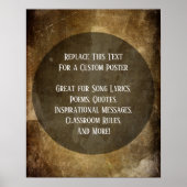 Ihr Lieblingsangebot Brown Scratched Grunge Poster (Vorne)