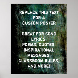 Ihr Lieblingsangebot Dunkle, intensive Grunge Text Poster