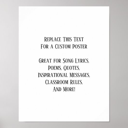 Ihr Lieblingsangebot Einfach Schwarz auf Weiß Poster (Vorne)