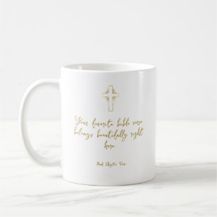 Ihr Lieblingsbibelvers - goldenes Kreuz Kaffeetasse