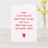 Ihr Lieblingskind - Witziger Zitat Muttertag Karte (Gelbe Blume)