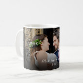 Ihr Lieblingsskriptname und -datum für Ihr Hochzei Kaffeetasse (Vorderseite Links)