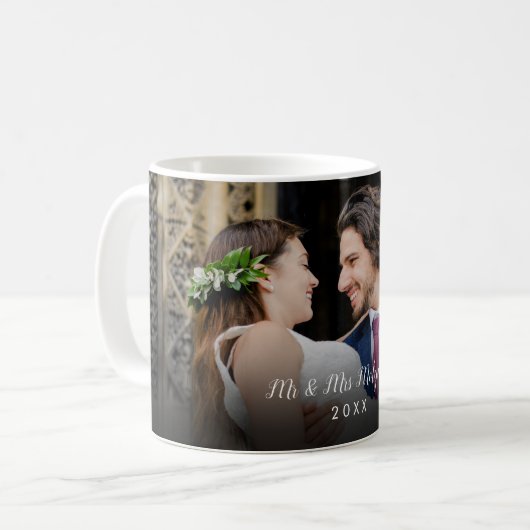 Ihr Lieblingsskriptname und -datum für Ihr Hochzei Kaffeetasse (Vorderseite Links)