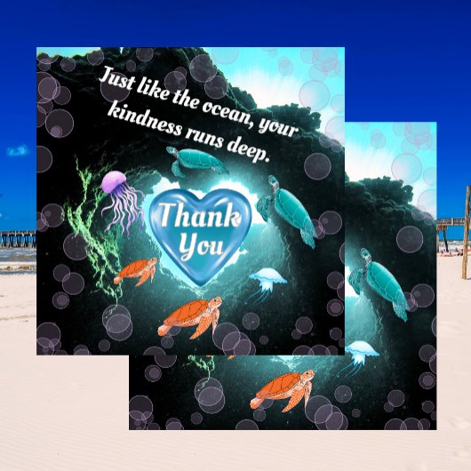 Ihr liebt das Meer, aber eure Freundlichkeit läuft Dankeskarte