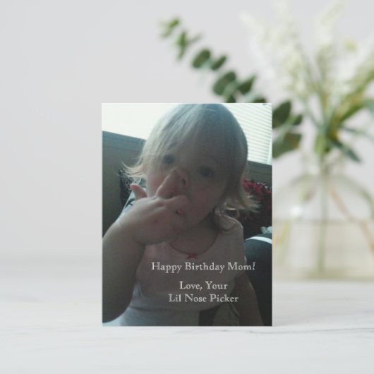 Ihr Lil Nose Picker Postkarte (Stehend Vorderseite)
