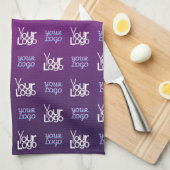 Ihr Logo | 2 Hochgeladene Bilder oder Firmenlogos Geschirrtuch (Viertel Falte)