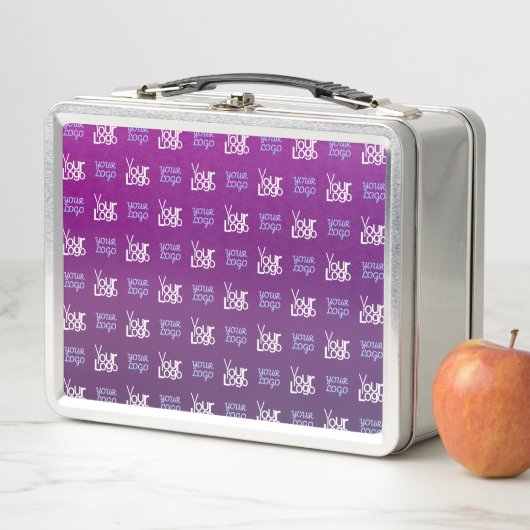 Ihr Logo | 2 Hochgeladene Bilder oder Firmenlogos Metall Brotdose (Beispiel)