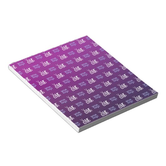 Ihr Logo | 2 Hochgeladene Bilder oder Firmenlogos Notizblock (angewinkelt)