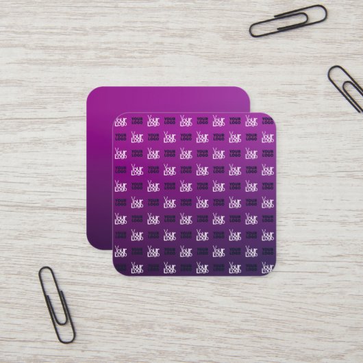 Ihr Logo | 2 Hochgeladene Bilder oder Firmenlogos Quadratische Visitenkarte (Vorderseite/Rückseite Beispiel)