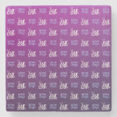 Ihr Logo | 2 Hochgeladene Bilder oder Firmenlogos Steinuntersetzer (Vorderseite)