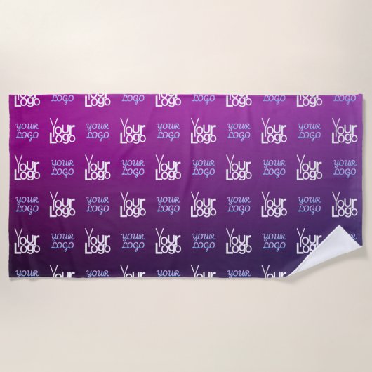 Ihr Logo | 2 Hochgeladene Bilder oder Firmenlogos Strandtuch (Vorderseite)