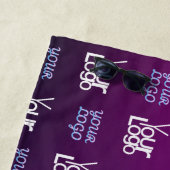 Ihr Logo | 2 Hochgeladene Bilder oder Firmenlogos Strandtuch (Beispiel)