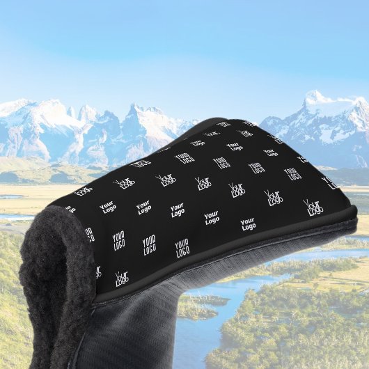 Ihr Logo | 3 Logo-Muster-Design bearbeitet Schwarz Golf Headcover