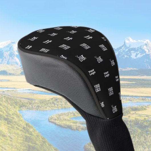 Ihr Logo | 3 Logo-Muster-Design bearbeitet Schwarz Golf Headcover