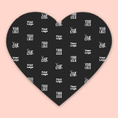 Ihr Logo | 3 Logo-Muster-Design bearbeitet Schwarz Herz-Aufkleber