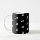 Ihr Logo | 3 Logo-Muster-Design bearbeitet Schwarz Kaffeetasse (Links)