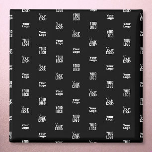 Ihr Logo 3 Logo-Musterdesign editierbar Schwarz Magnet