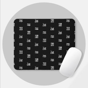 Ihr Logo   3 Logo-Musterdesign editierbar Schwarz Mousepad