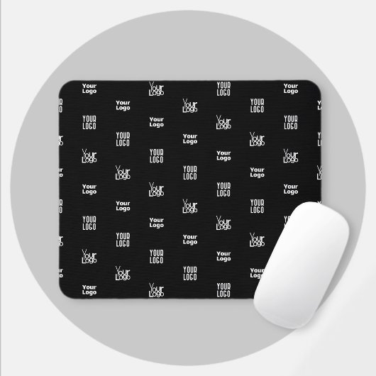 Ihr Logo | 3 Logo-Musterdesign editierbar Schwarz Mousepad