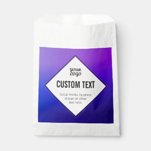 Ihr Logo & anpassbarer Text Lila Ombre Geschenktütchen
