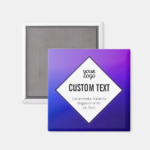Ihr Logo & anpassbarer Text Lila Ombre Magnet