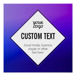 Ihr Logo & anpassbarer Text | Lila Ombre Poster