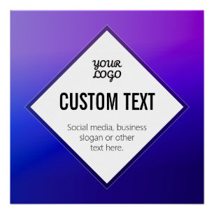 Ihr Logo & anpassbarer Text Lila Ombre Poster